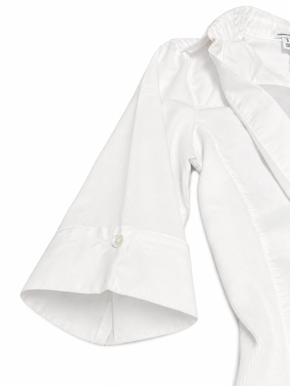 James Perse White Blouse Size 3 Elegant Minimalist 3/4 Sleeve Shirt - Picture 6 of 6